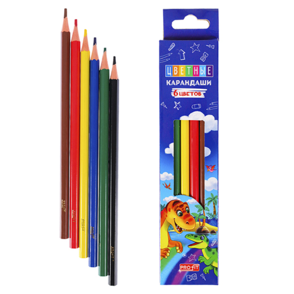 Карандаши цветные 6цв