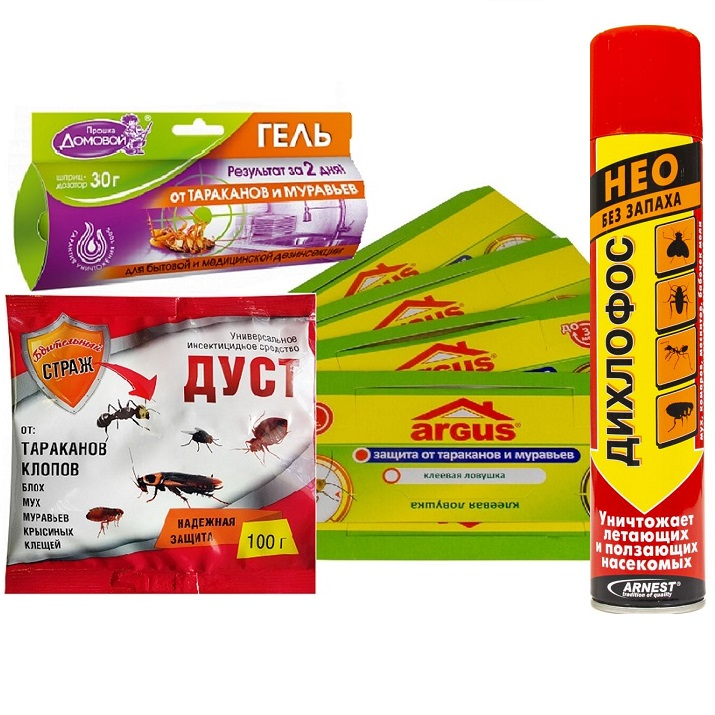 СРЕДСТВА ОТ ПОЛЗАЮЩИХ НАСЕКОМЫХ (ТАРАКАНЫ,МУРАВЬИ, БЛОХИ,КЛОПЫ)