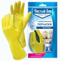 Перчатки Чистый Дом латекс прочные L внутр покрытие