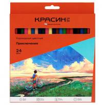 Карандаши цветные Красин Приключения 24цв шестигр заточен