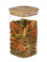 Банка для сыпучих 1,33л 10х20см стекло бамбук