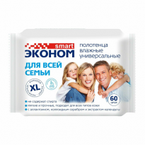 Полотенца влажные Smart эконом для всей семьи 60шт