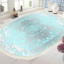 Коврик универсал BANYOLIN Velvet 1шт 60х100 Узор овал голубой