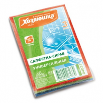 Салфетка скраб Хозяюшка Мила 133х90мм 3шт 