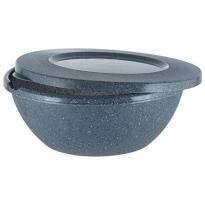 Миска с крышкой Plast Team Stone 3л 284х264х103мм темный камень