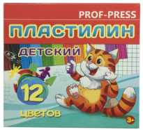Пластилин Prof-Press 12цв 180г стек