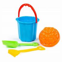 Песочный набор №65 ведро-цветок малое лопатка малая №3 грабельки №3 1 форма